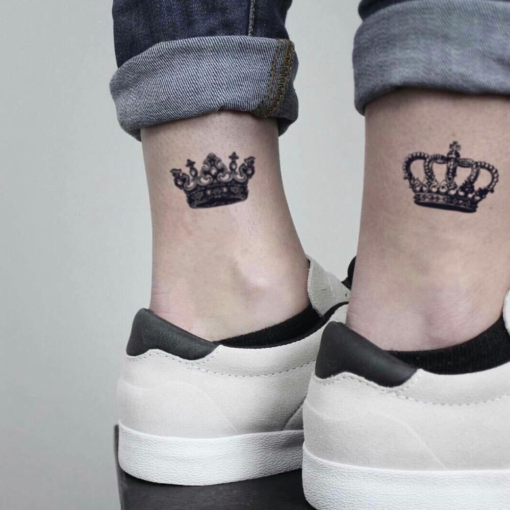 King and Queen Temporary Tattoo Sticker - OhMyTat